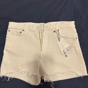 Zara Cream Jean Shorts